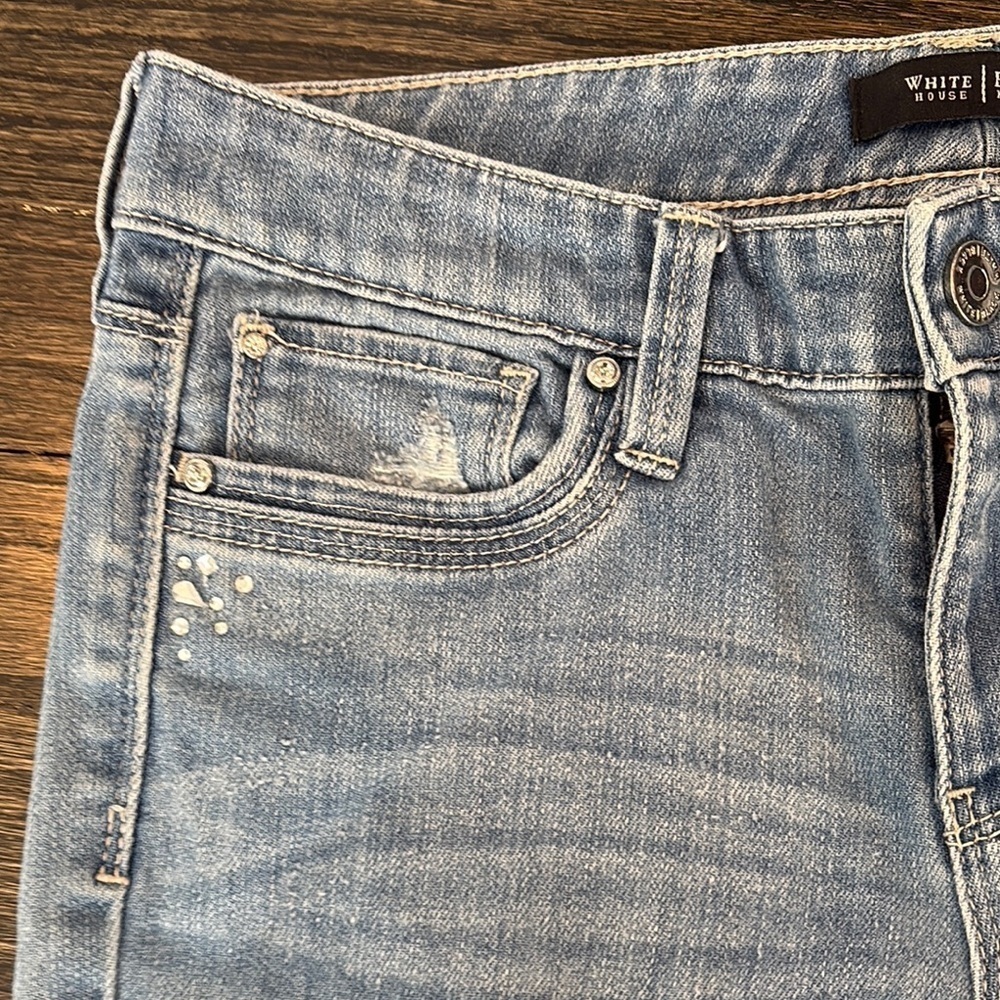 Light Blue Distressed Women Jeans by White House Black Market (size 0) - Picture 3 of 9